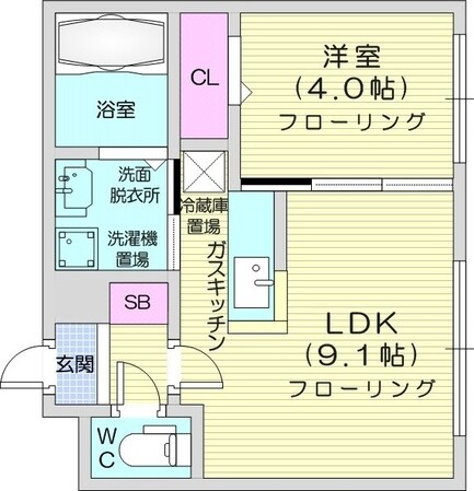 中島公園駅 徒歩16分 4階の物件間取画像